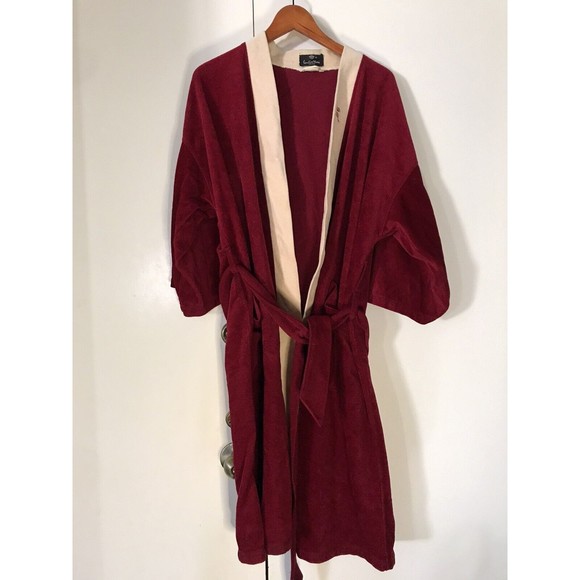 Vintage Countess Mara Bath Robe/Housecoat W Belt, Embroidered Logo, Barn Red OS - Picture 1 of 8